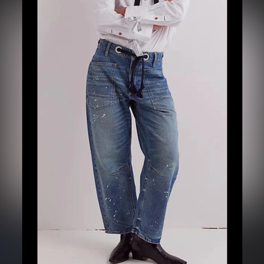 We The Free Moxie Dark Blue Wide Leg Jeans - Picture 13 of 13